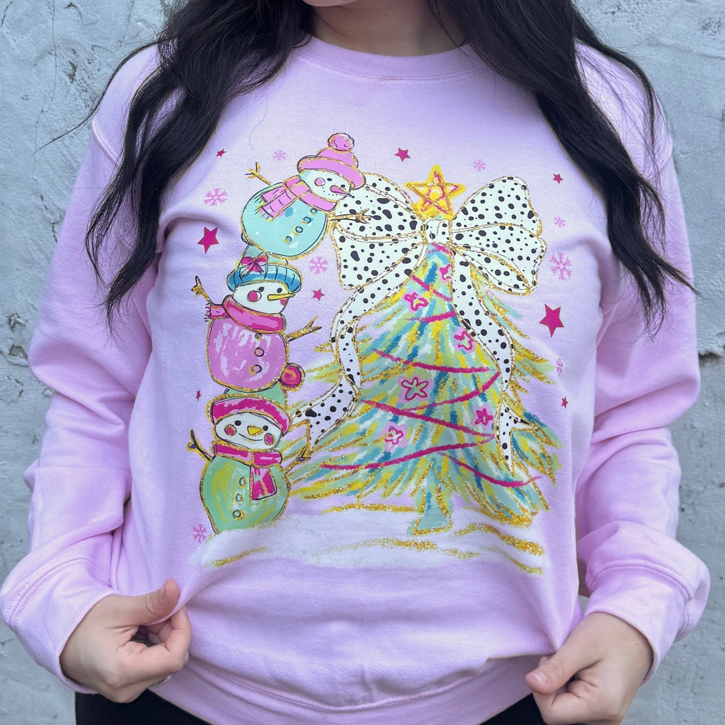 Snowman Tree Graphic Crewneck