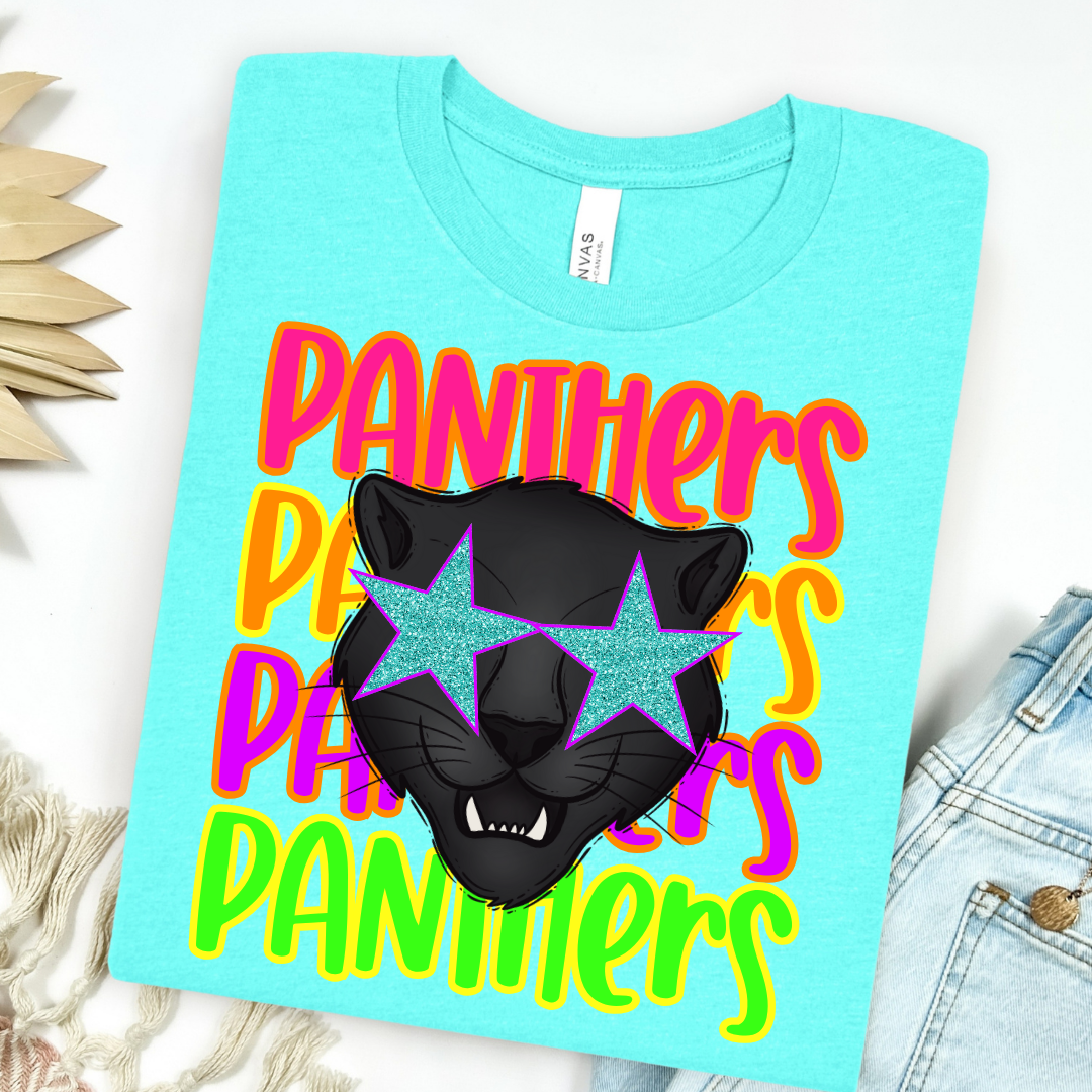 Neon Retro Repeat Mascot Tee Graphic Tee