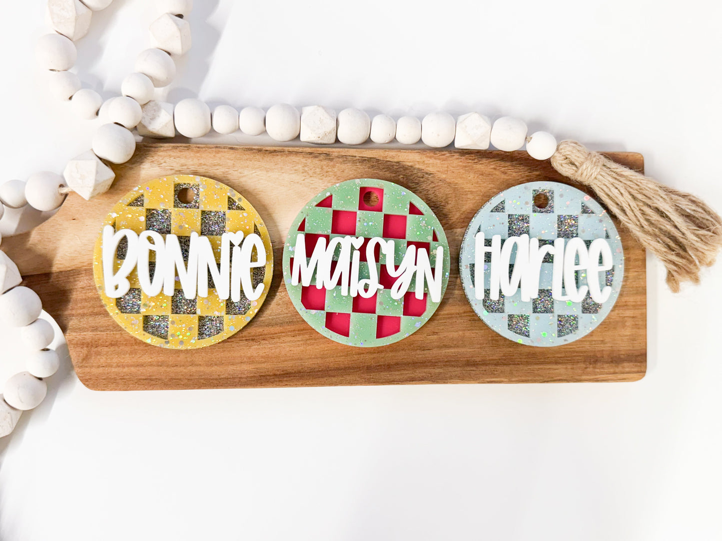 MYSTERY Layered Checkered Bag Tag