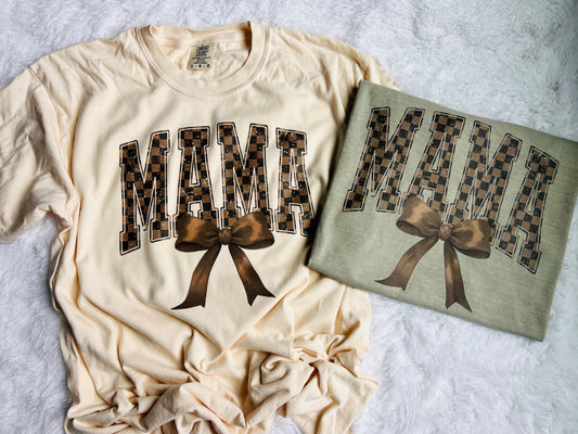 Neutral Bow Checkered Mama