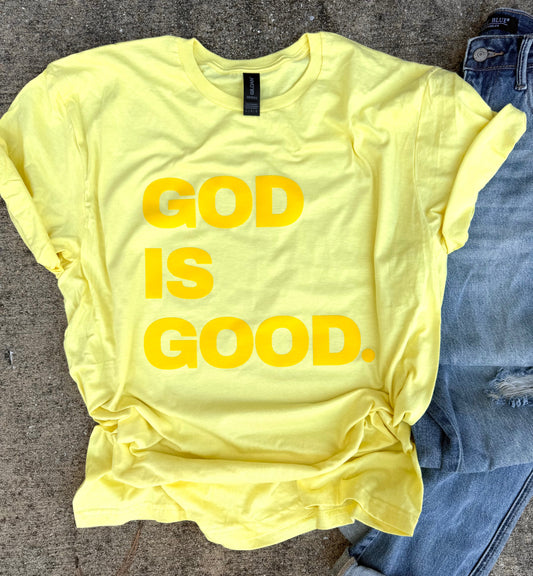 GILDAN God is Good YELLOW - OVERSTOCK