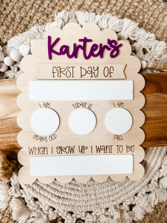 SCALLOP BACK TO SCHOOL BOARD