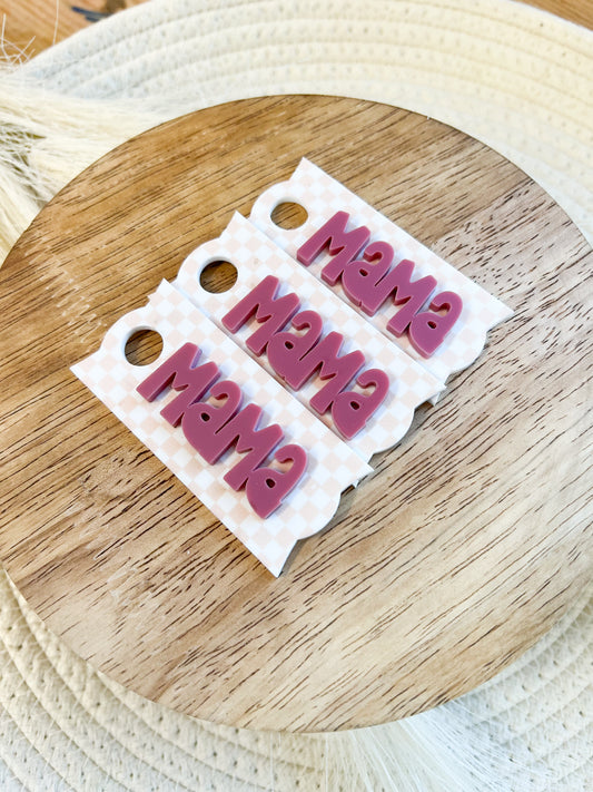 Checkered and Mulberry Mama Tags 30 0z