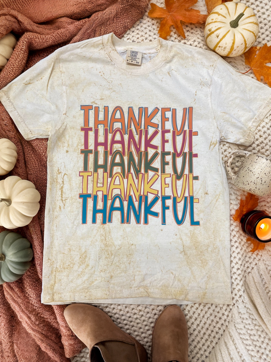 Colorful Thankful Thankful Graphic Tee