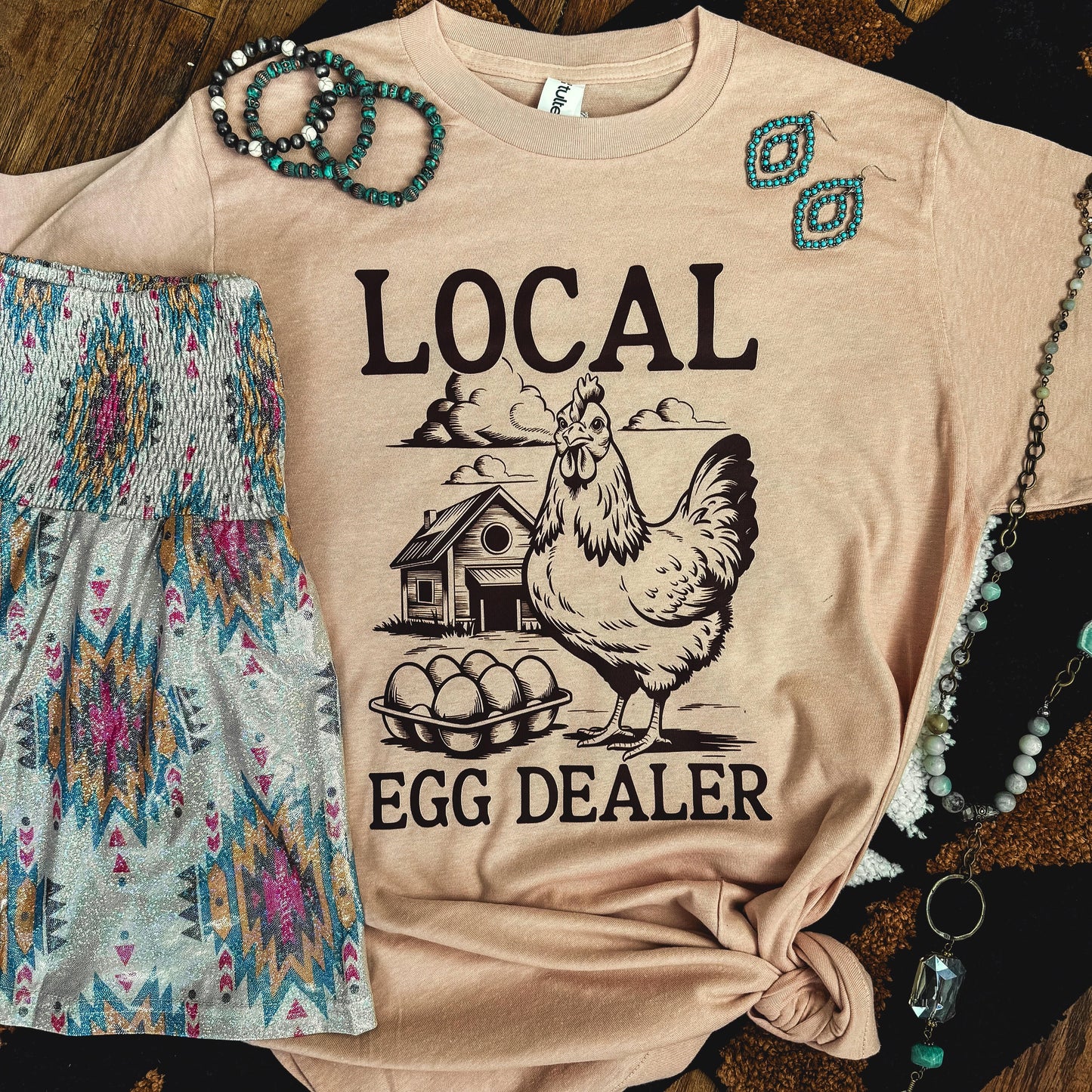 FestiviTees Women - Apparel - Shirts - T-Shirts Local Egg Dealer Farm Soft Graphic Tee