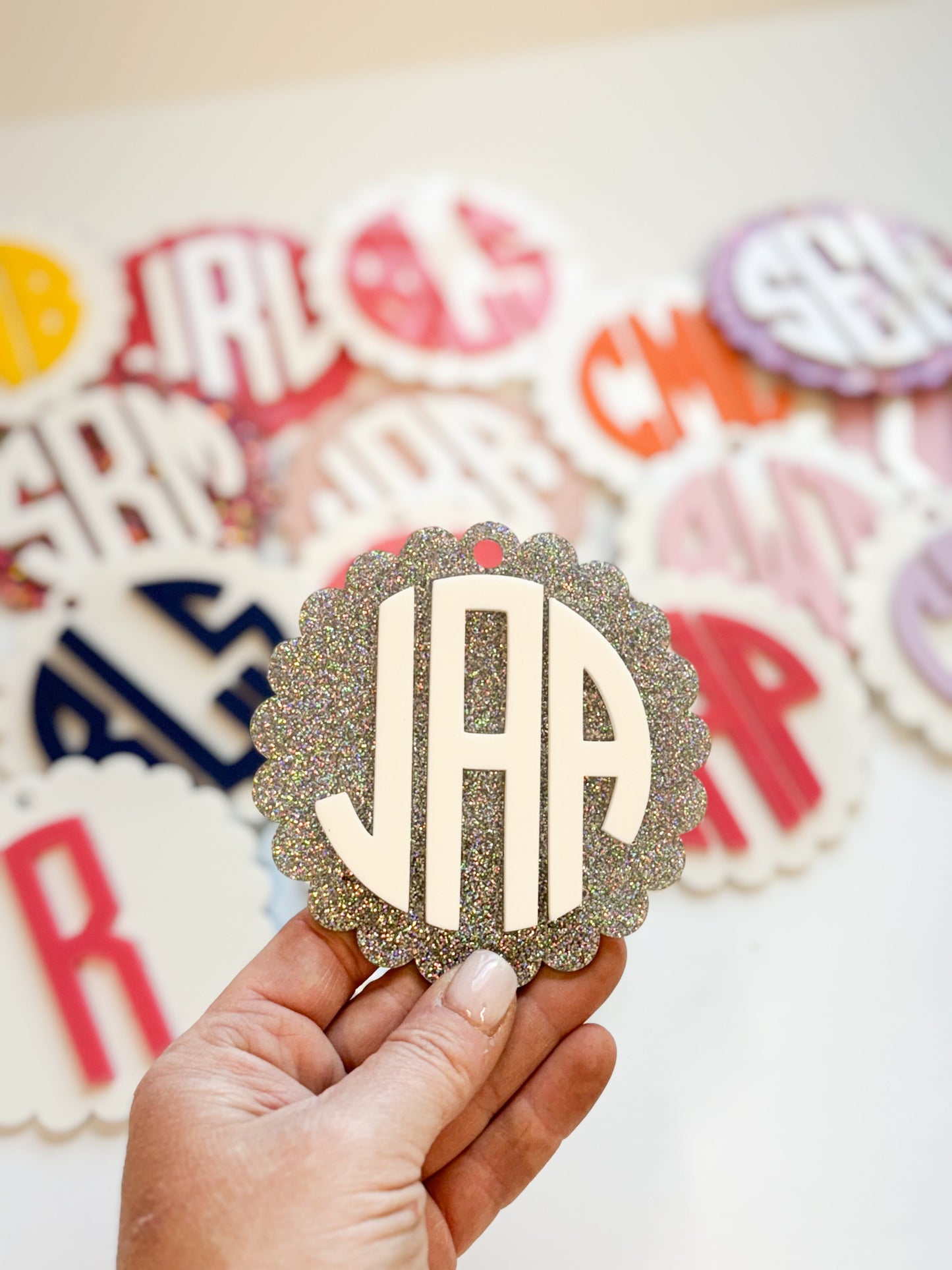 Circle Monogram Bag Tags