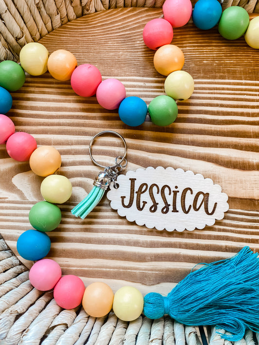 Oval Name Keychain