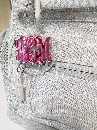 Custom Pink Monogram Bag Tag