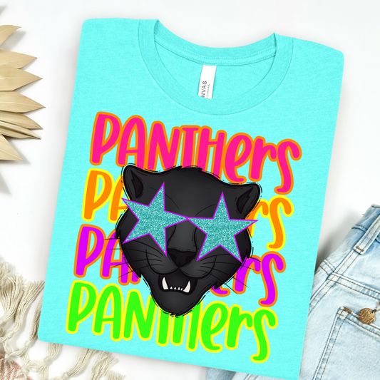 Neon Retro Repeat Mascot Tee Graphic Tee