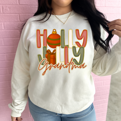 Holly Jolly (Custom Name) Graphic Crewneck