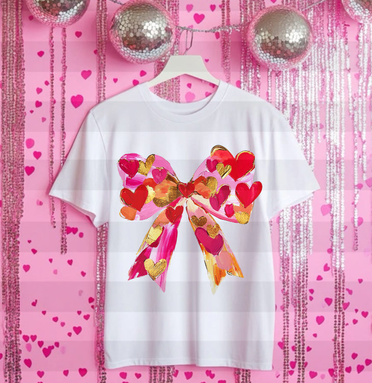 Heart Bow 💝 - white or ash tee