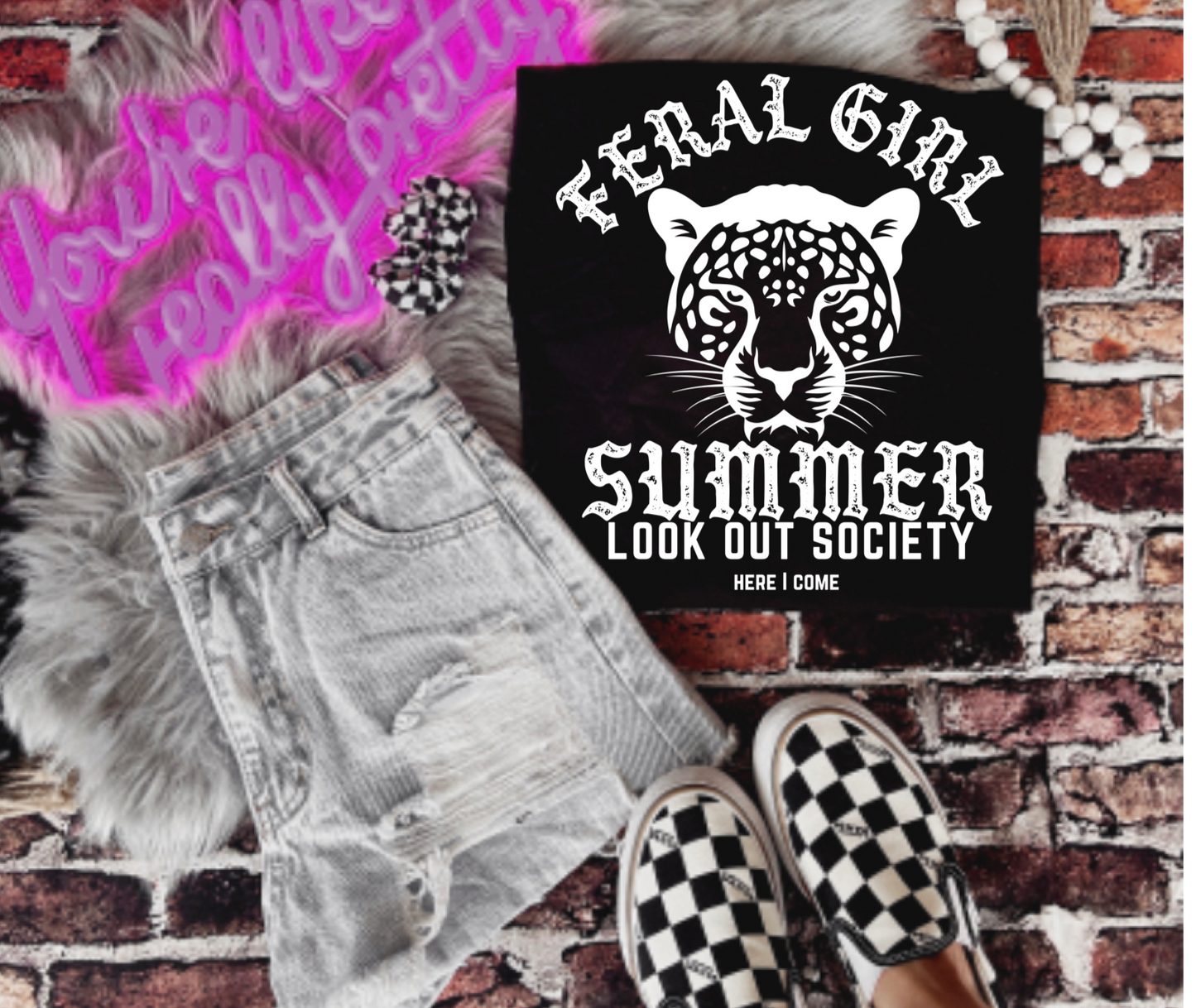 Feral Girl Summer 🤍 PINK & BLACK