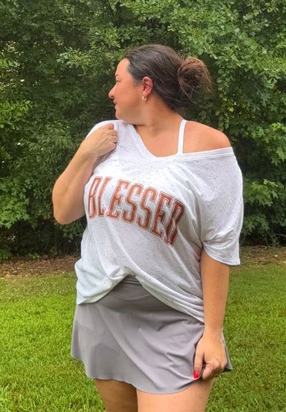 Blessed Metallic Varsity Graphic Tee - RTS