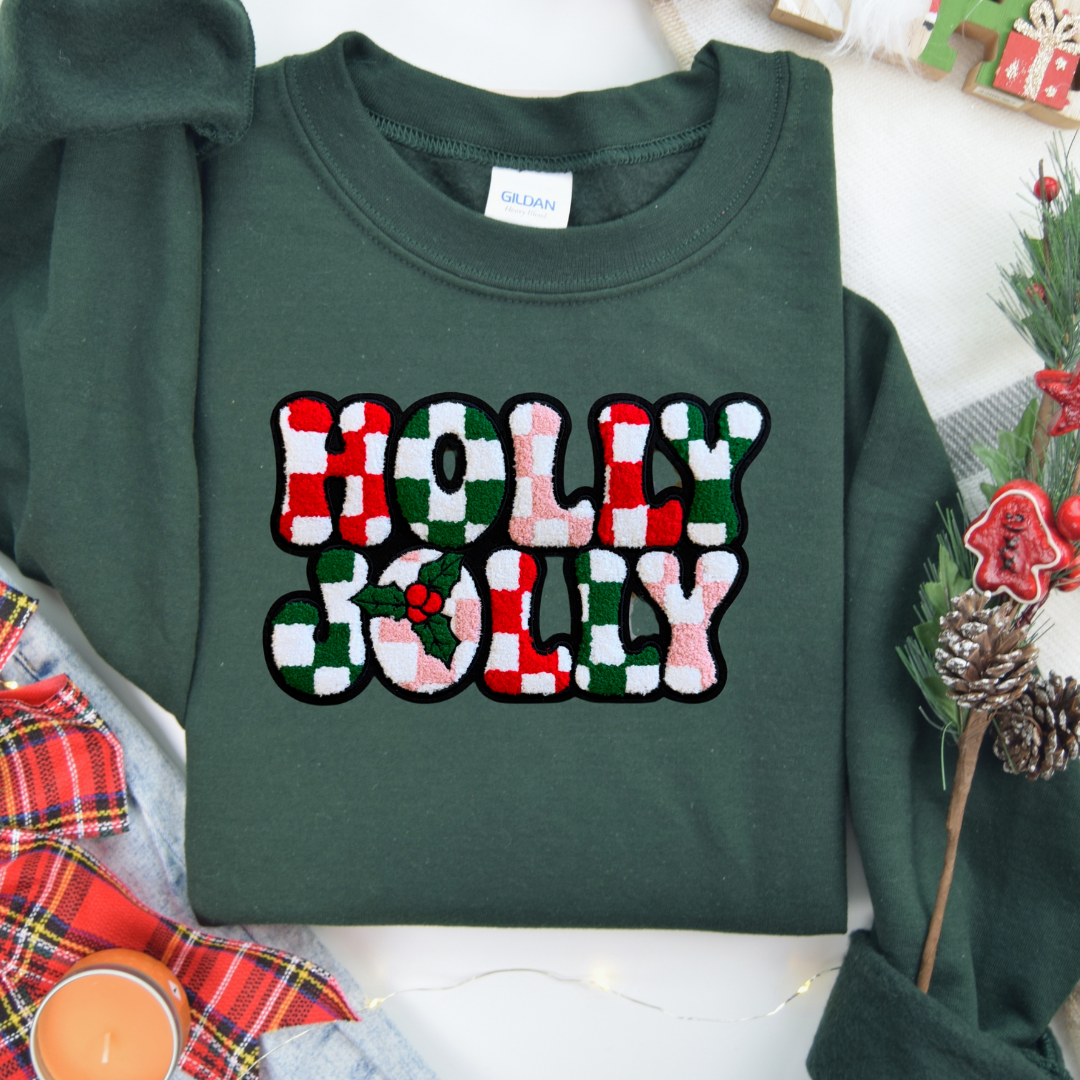 Holly Jolly Chenille Patch Sweatshirt