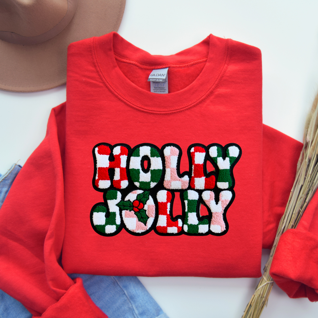 Holly Jolly Chenille Patch Sweatshirt