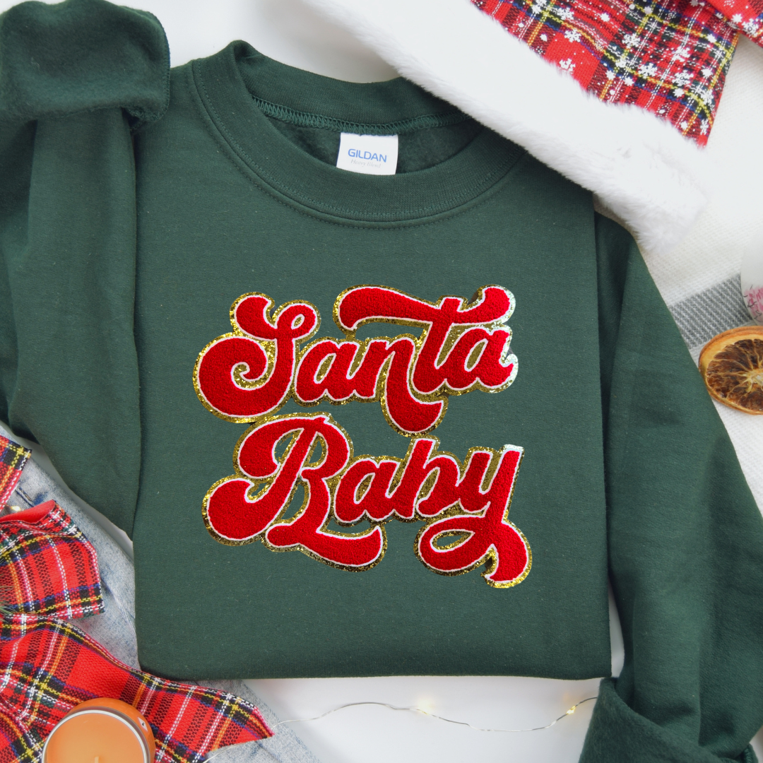 Santa Baby Chenille Patch Sweatshirt