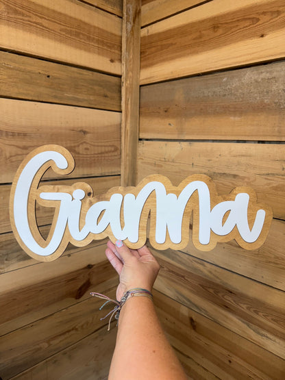 Offset  Name Sign 1/8th inch wood