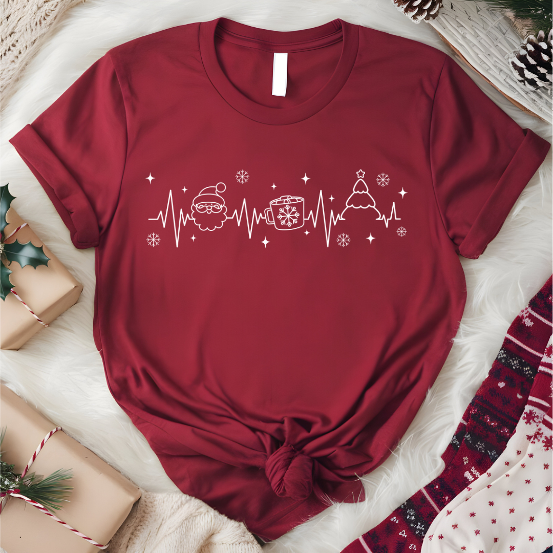 Christmas Heartbeat Graphic Tee