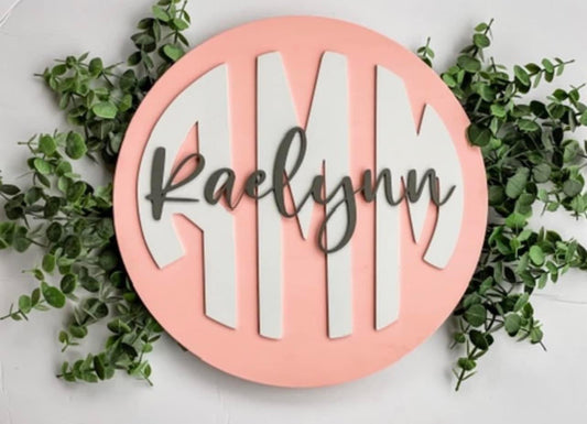 Personalized Monogram Name Sign