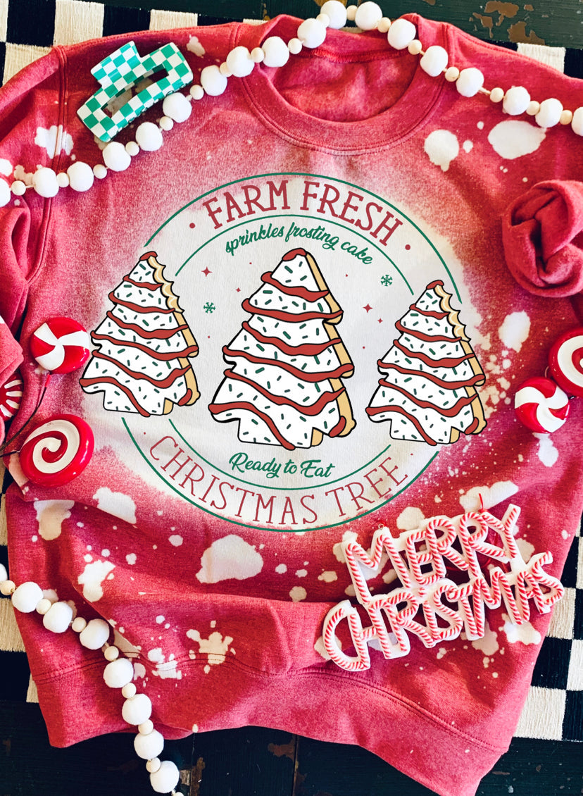 Farm Fresh Christmas Trees Bleached - SWEATSHIRT