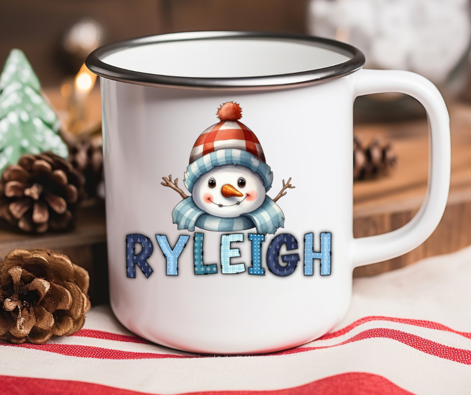 Custom Snowman Enamel Mug