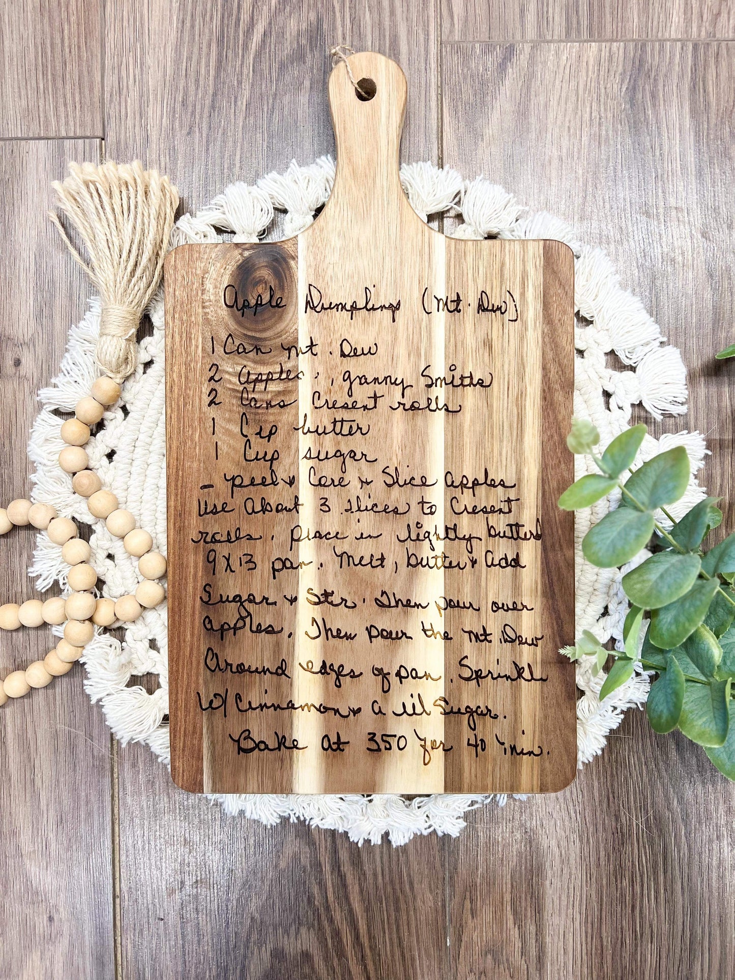 Custom Recipe Cutting Board