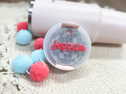 Personalized Disco Ball Cup Tag