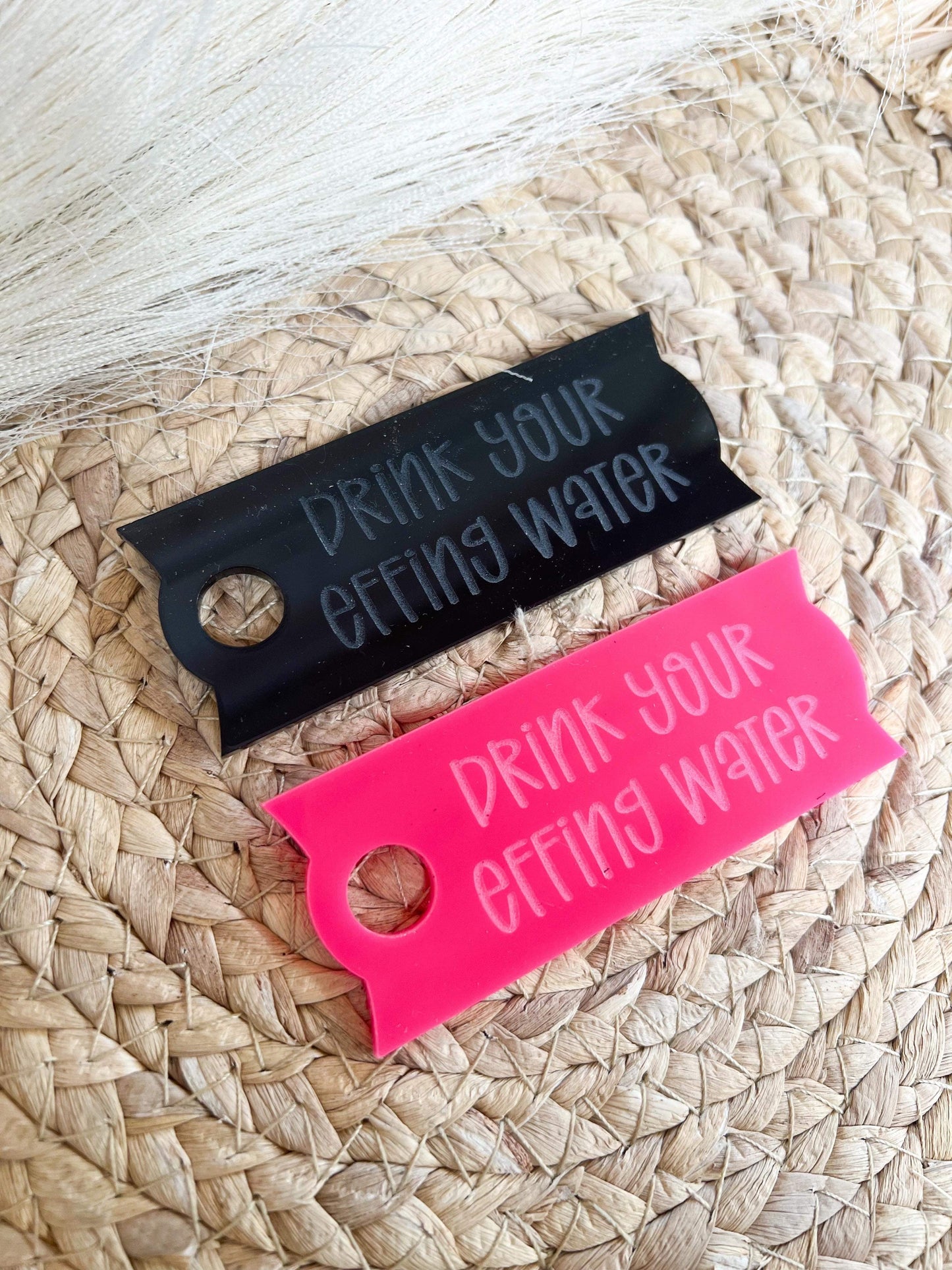 Drink Your Effin Water Cup Tag