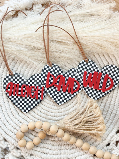 Black and white Checkered Vday tag