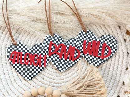 Black and white Checkered Vday tag