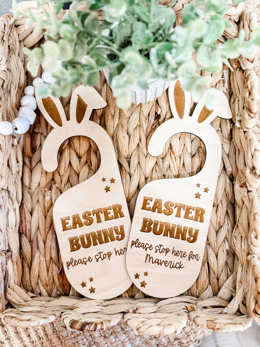 Easter Bunny Stop Here Door Hanger