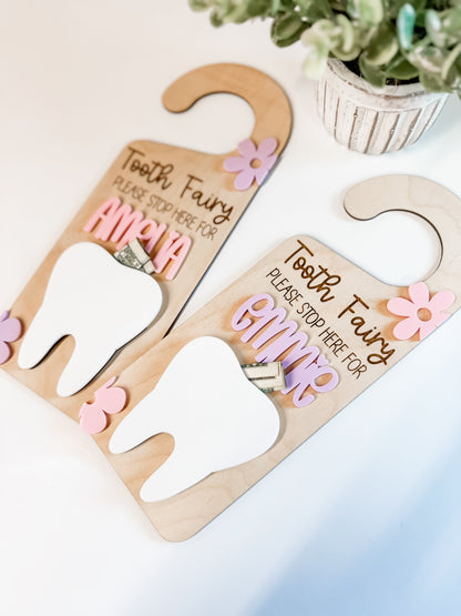 FLORAL TOOTH FAIRY DOOR HANGER