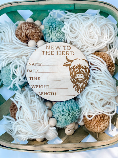 Highland Cow Birth Announcement