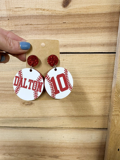 Baseball/Softball Dangle Earrings