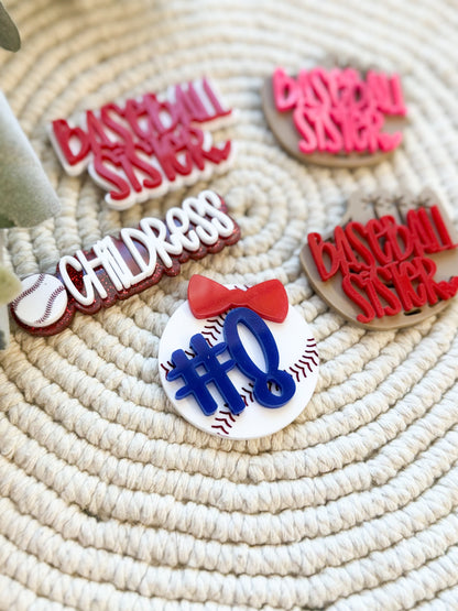 Baseball Sister Hair Clips