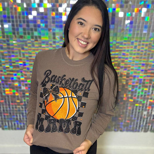 Basketball Mama Bow Graphic Tee