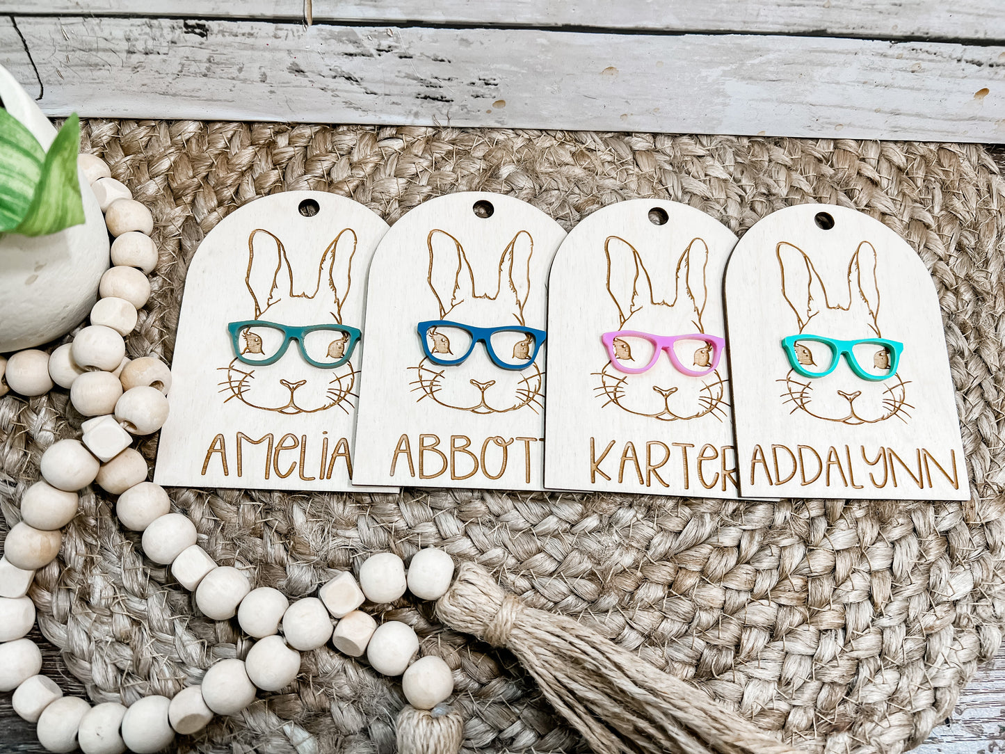 Bunny With Glasses Tags