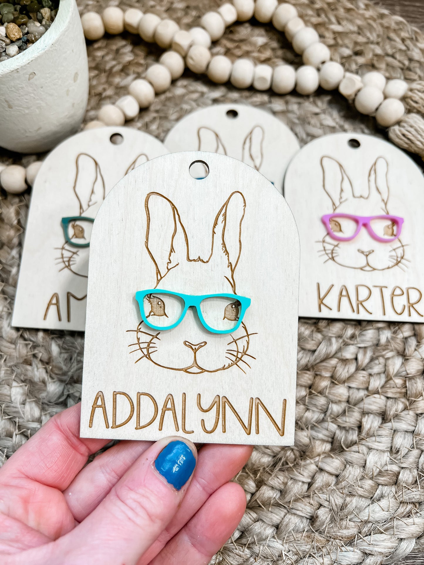 Bunny With Glasses Tags