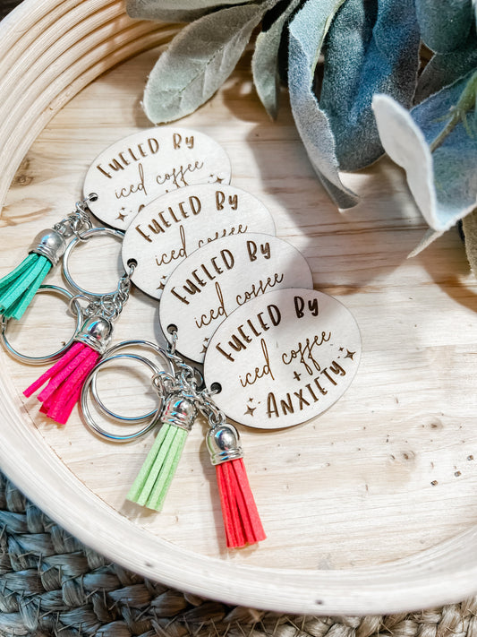 Anxiety and Ice Coffee Pack of 5 Keychains