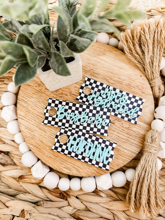 Checkered Breakfast Blue Topper