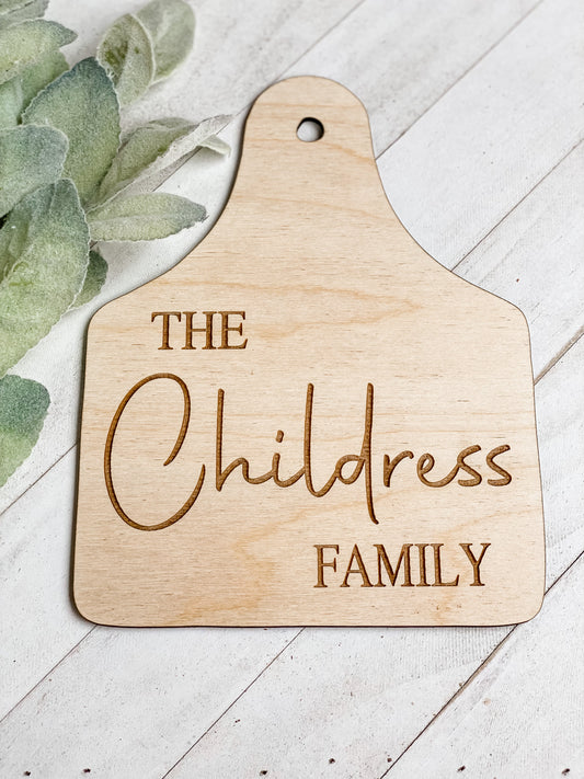 Family Cow Tag Sign