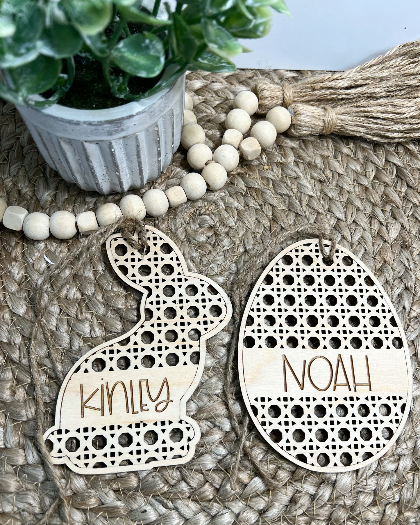 Rattan Easter Tags