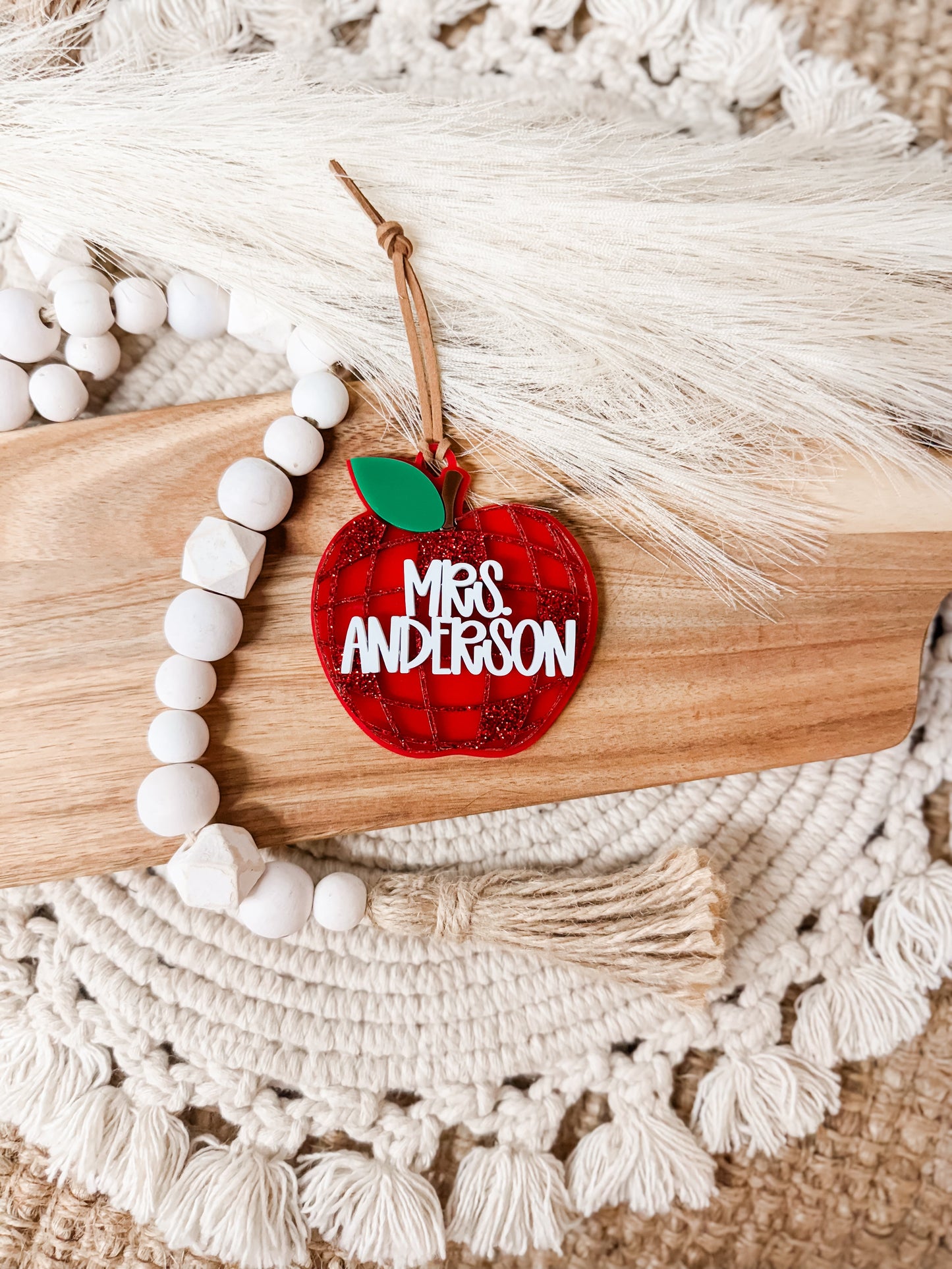 DISCO TEACHER APPLE BAG TAG OR ORNAMENT