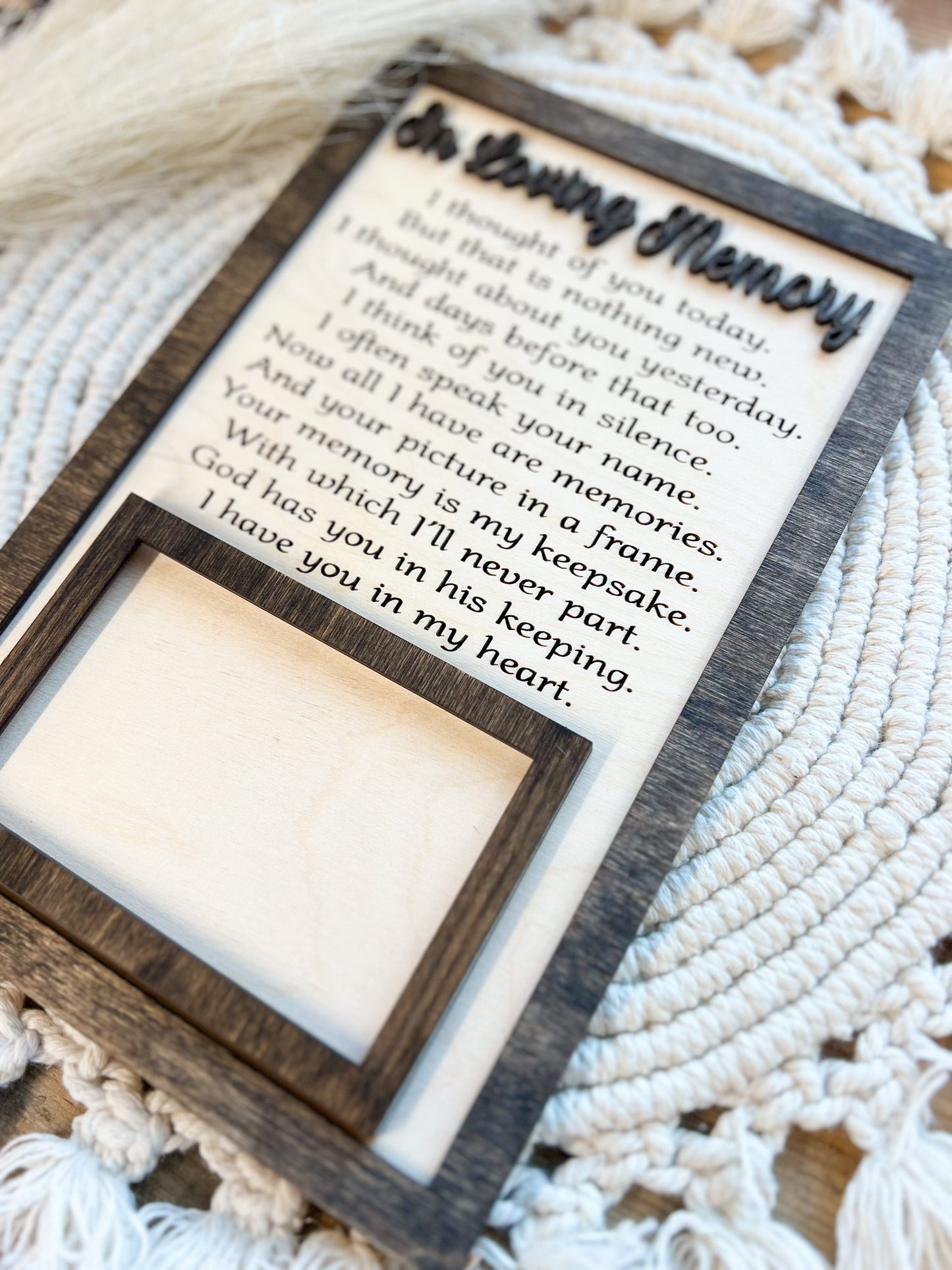 In Loving Memory Photo Frame Sign