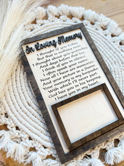 In Loving Memory Photo Frame Sign