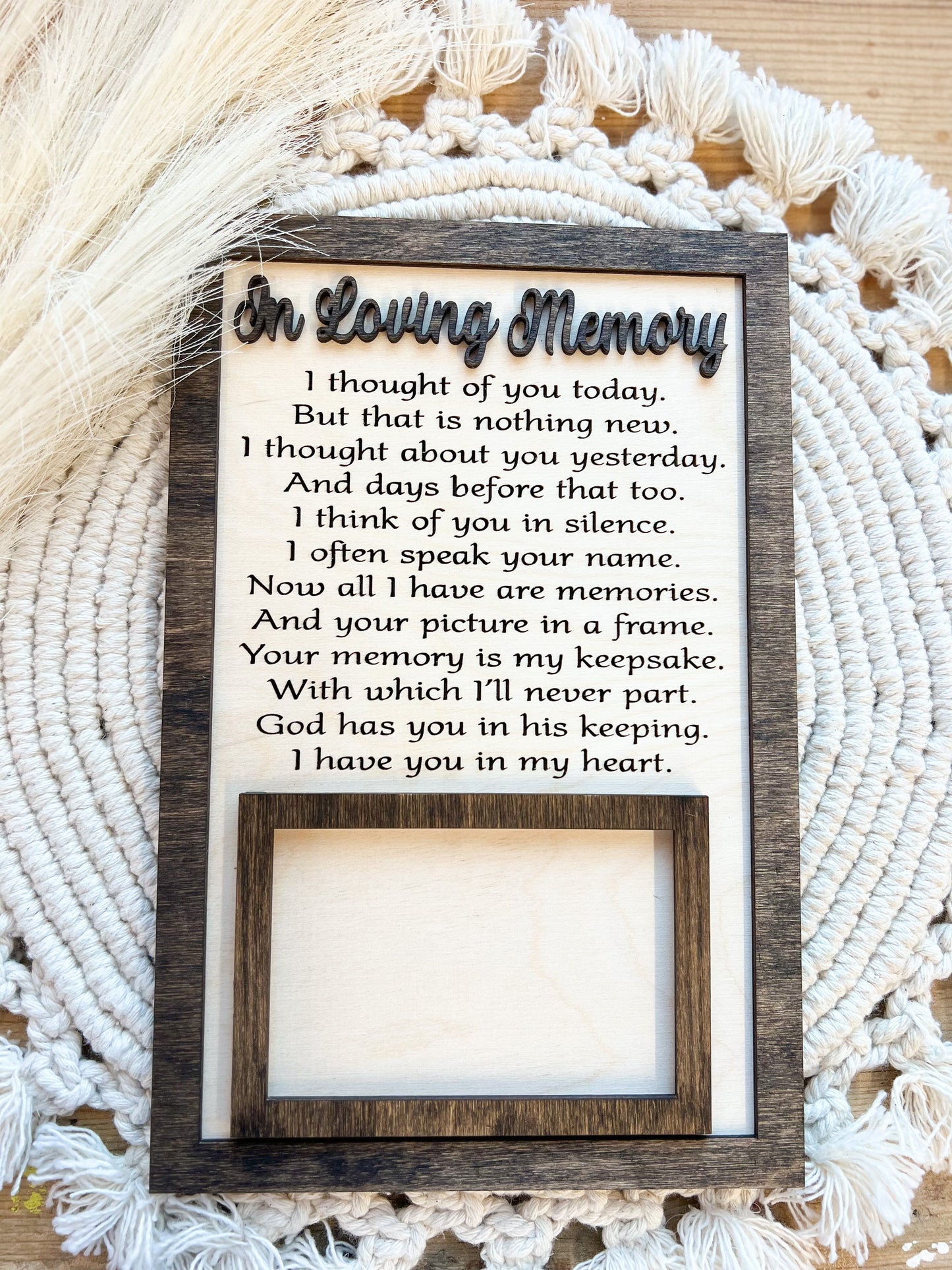 In Loving Memory Photo Frame Sign