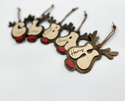 Reindeer Inital Ornament