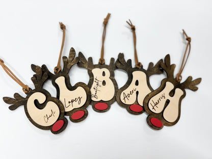 Reindeer Inital Ornament