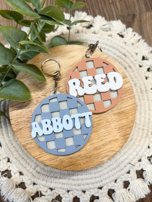 MYSTERY Layered Checkered Bag Tag