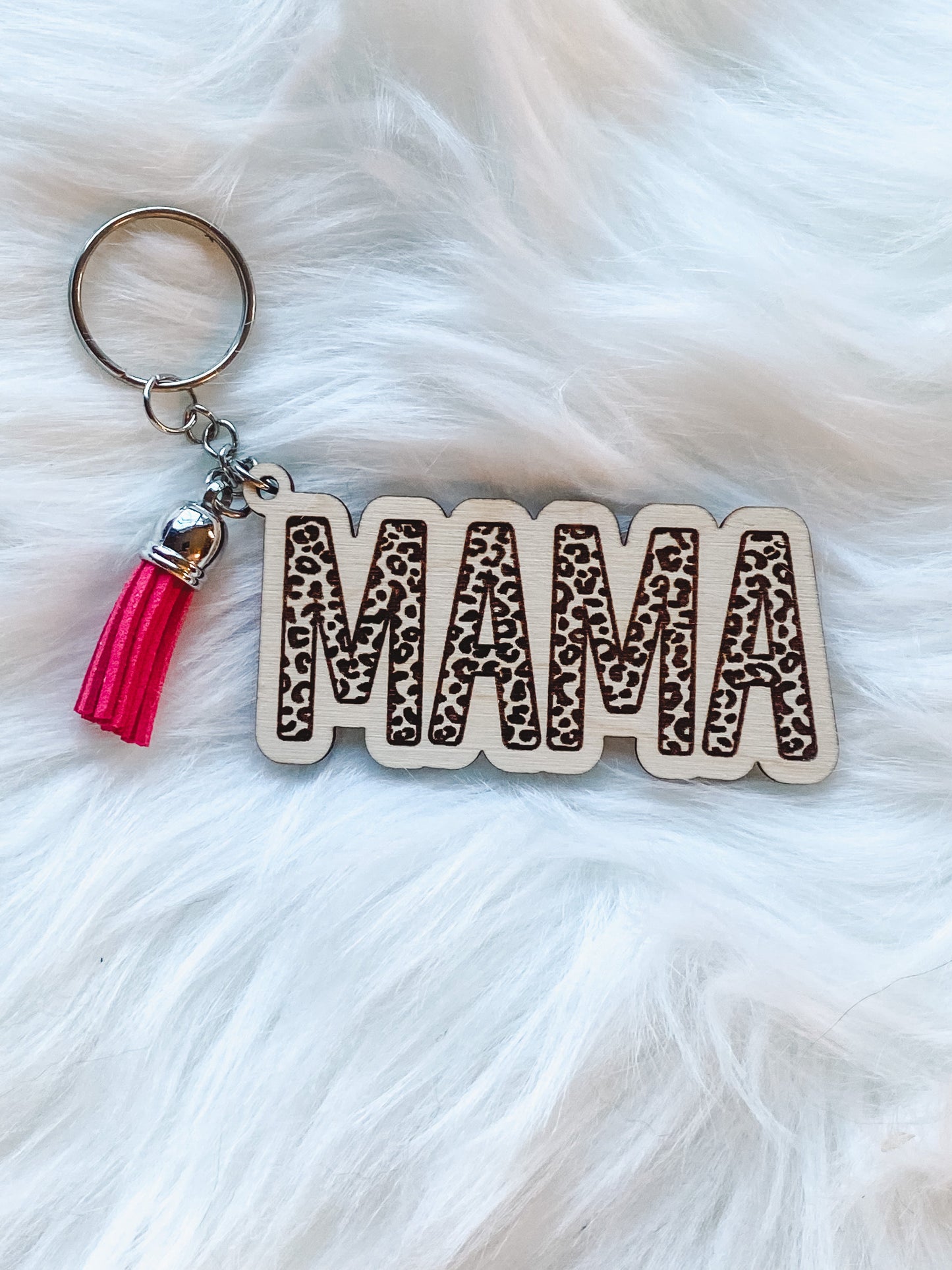 Cheetah Mama Keychain